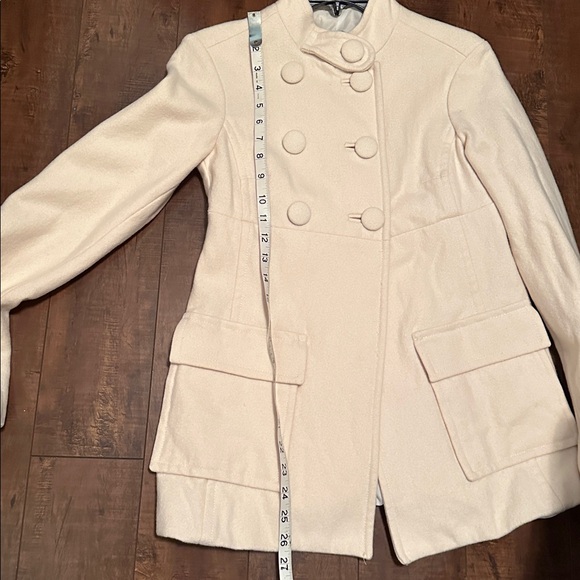 Zara Cream Wool Pea Coat size XS - Picture 11 of 14